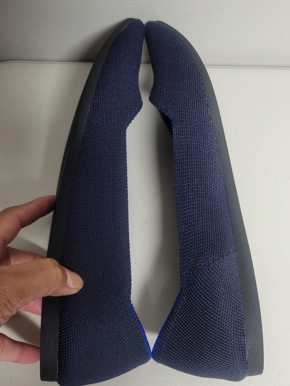 Rothy's The Point Navy Blue Knit Pointed Toe Flats Size 9. - Picture 8 of 12